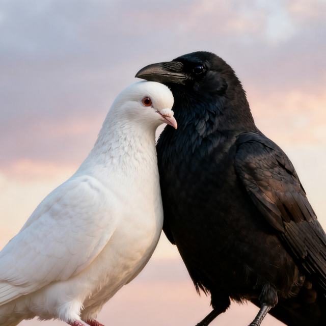 白鸽乌鸦相爱的戏码